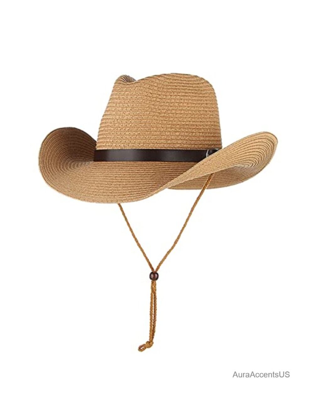 Paper Polyester Straw Cowboy Hat Foldable Wide Brim Western Sun Hat
